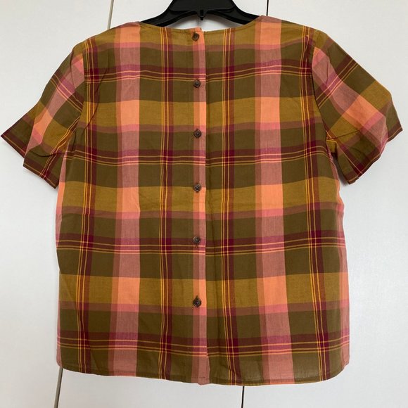 [NWT] Madewell Boxy Button-Back Top in Plaid - Picture 6 of 6